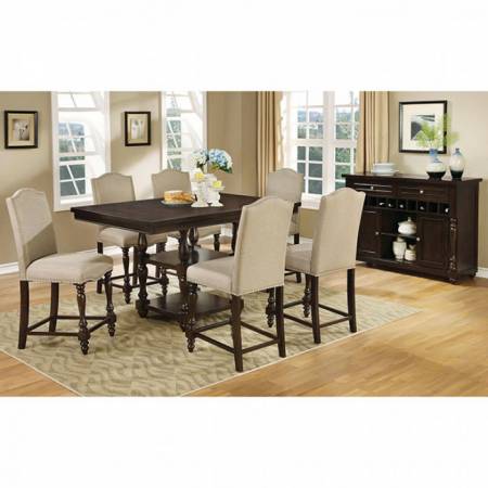 HURDSFIELD II DINING SET 7PC ( Counter Ht. Table + 6 Counter Ht. Chair)